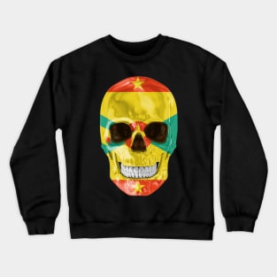 Grenada Flag Skull - Gift for Grenadan With Roots From Grenada Crewneck Sweatshirt